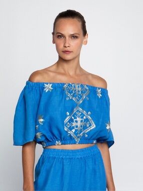 NEW Greek Archaic Kori Lefkada Crop Top